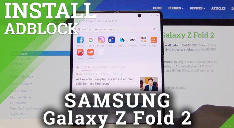 AdBlock App on SAMSUNG Galaxy Z Fold 2 - Block Adverts in Browser